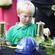 One of the younger brigade inspects the table of tributes to the miners.