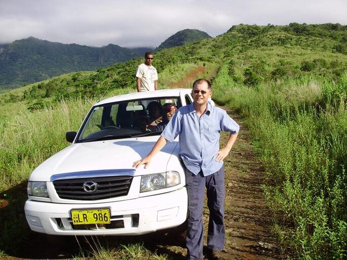 Andrew Duxfield frequently travelled off the beaten track in his efforts to bring clean water to Fijian villages. Andrew Duxfield frequently travelled off the beaten track in his efforts to bring clean water to Fijian villages.