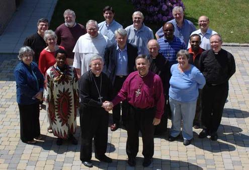 Archbishop Bernard Longley and Archbishop David Moxon with members of ARCIC III.