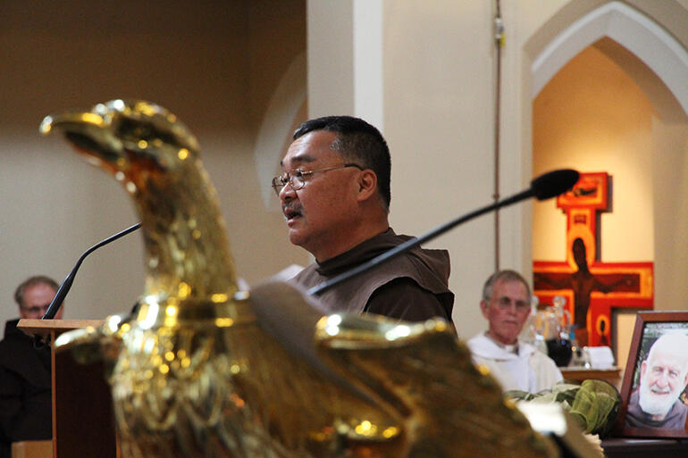 Br Alfred Boonkong SSF delivers his tribute on behalf of the Franciscan brotherhood.