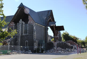 A stone's throw from the Christchurch Fire Station is St Luke's, which was one of Christchurch's finest Anglican churches. Photo: Lloyd Ashton