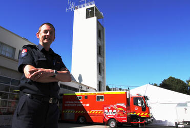 Senior Station Officer Ross Bay, on duty at the Christchurch Fire Station. Photo: Lloyd Ashton