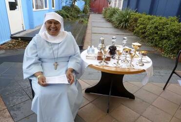 Cathedral sacristan Sister Sandra at the cathedral eucharist. Photo: Chris Church