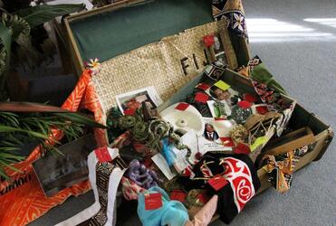Where your treasure is, there will your heart be also... The treasure chest that is the visual centrepiece of the women's hui.