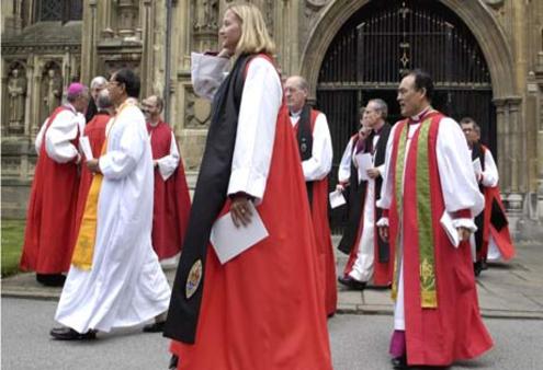The newly elected Bishop of Perth leaves the Lambeth opening service. Photo: Ady Kerry/EPA