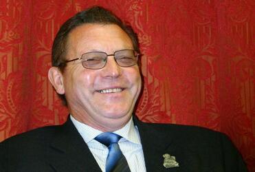 Don Baskerville, chair of the Anglican Insurance Board - a file photo taken in happier times.