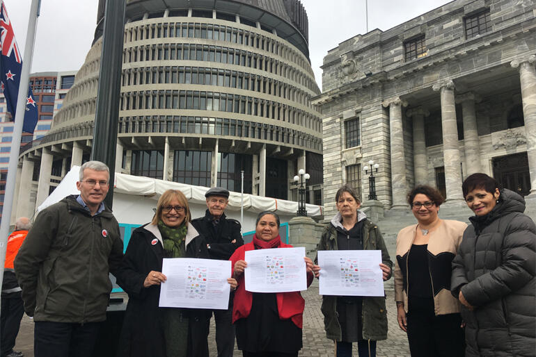 Representatives from the Equality Network present the three goals to MPs on the steps of Parliament today. Representatives from the Equality Network present the three goals to MPs on the steps of Parliament today.