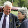 Bernie Monk, spokesman for the families of the lost miners, shares a lighter moment with Marge Tefft.