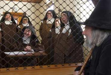 The Carmelites take the Pledge while the Wizard looks on. Photo: Fairfax