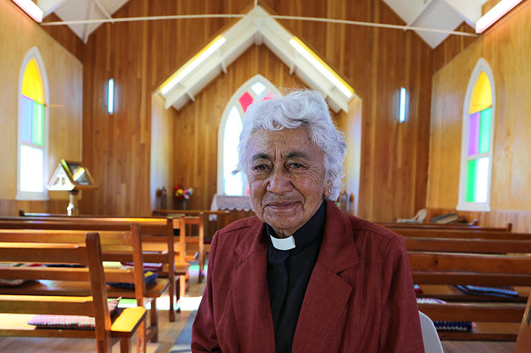 The Rev Te Oraiti Manual, who was in the presiding team for the Easter Day rededication of Hoani Tapu, Rangitukia.