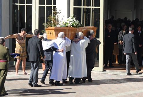 Sir Paul is borne into the cathedral.