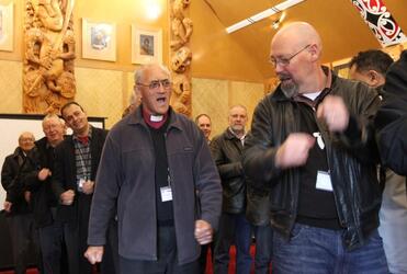 Caroline Leys encouraged delegates to see themselves as a waka crew - and Bishop Muru Walters chanted to inspire his paddlers.