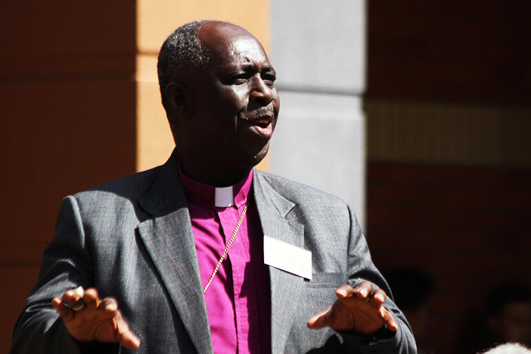 Bishop Sadock Makaya, of the Diocese of Western Tanganyika. Bishop Sadock Makaya, of the Diocese of Western Tanganyika.