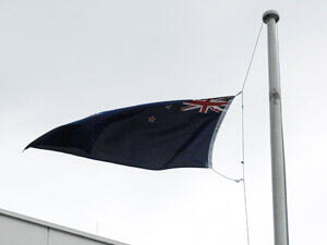 A flag at half mast symbolises the nation's grief over Pike River.