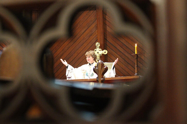 The Very Rev Anne Mills, the new Dean of Auckland, presided at the service. The Very Rev Anne Mills, the new Dean of Auckland, presided at the service.