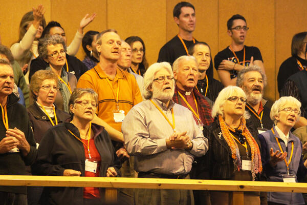 A view of the gallery during evening worship at the Common Life Mission Conference.