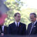 Prince William waits to walk up the ramp at the back of the main stage. 