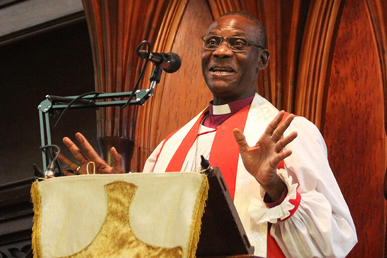 ‘Do I have a choice?’ File photo of Archbishop Josiah Idowu-Fearon preaching in Auckland’s Church of The Holy Sepulchre. ‘Do I have a choice?’ File photo of Archbishop Josiah Idowu-Fearon preaching in Auckland’s Church of The Holy Sepulchre.