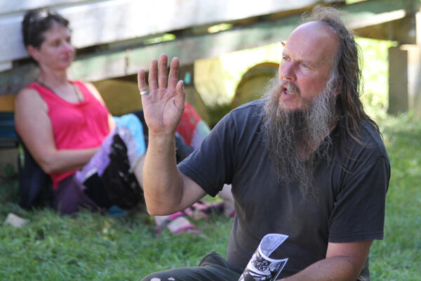 Adi Leason, leader of the Catholic Worker Movement, and one of the Waihopa Three who broke into the spybase near Blenheim.