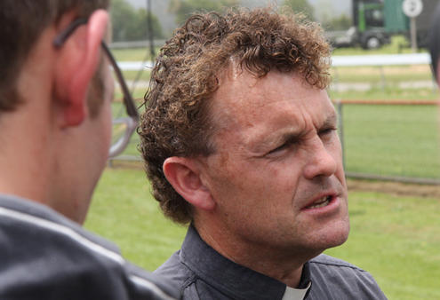 Tim Mora, the Vicar of Cobden-Runanga. Tim led the remembrance service for those who lost their lives at the Pike River mine.