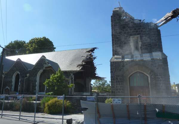 The nave of St Mary's, Merivale, is reduced to a tumbledown shell.