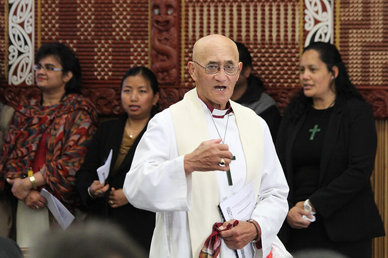 Bishop Muru Walters, seen here at St John's College, developed the Pihopatanga's 'Awhi Whanau' social justice training programme.