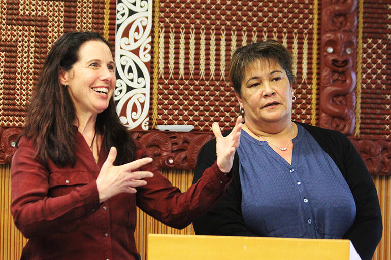 Rev Rochelle Grace and Mira Martin shared the good wishes of Tikanga Maori youth networks. Rev Rochelle Grace and Mira Martin shared the good wishes of Tikanga Maori youth networks.