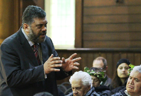 Rahui Papa, one of the main speakers for Tainui, pays his tribute to Sir Paul.