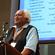 Wally Campbell leads a waiata to finish the Family Centre presentation on domestic violence.