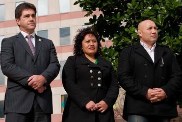 Murray Edridge, CEO of Barnardos, South Auckland lawyer Sandra Olifivae and Norm Hewitt - all champions for children.