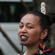A young performer in the kapa haka troupe, Te Kotahitanga.