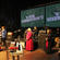 Archbishop Rowan addresses the crowd at last night's rock concert at AMI Stadium.