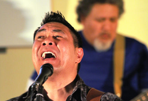 Paul Fong, leader of Youth Quest, the band which led the final evening's worship. 