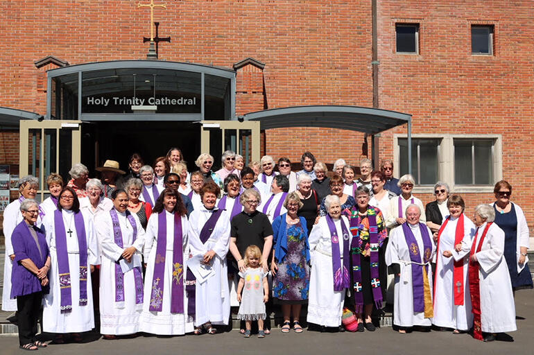 Solidarity, and joy in togetherness - outside Auckland's Holy Trinity Cathedral. Solidarity, and joy in togetherness - outside Auckland's Holy Trinity Cathedral.