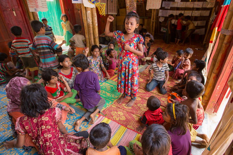 "Little girl get up" Rohingya refugee children pictured by ACT Alliance/ Md. Kamrul Hasan.