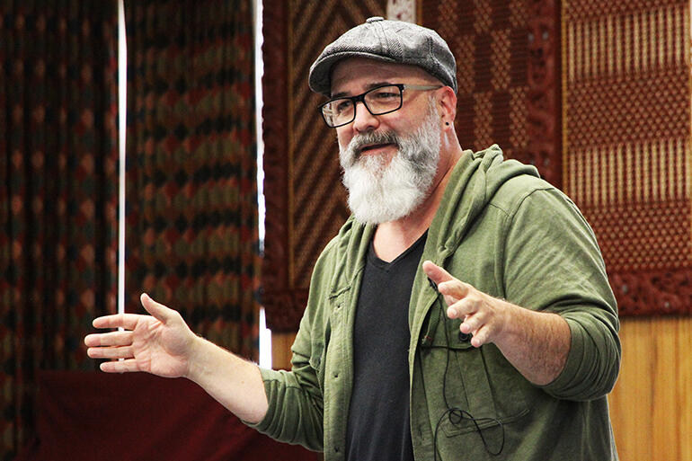 Paul Sparks, US theologian, author and co-founder of the Parish Collective, speaking at St John's College yesterday. Paul Sparks, US theologian, author and co-founder of the Parish Collective, speaking at St John's College yesterday.