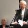The Rev Dr George Armstrong pays tribute to his father in law, Archbishop Allen Johnston, at General Synod. Allen's daughter, Jocelyn, looks on. 
