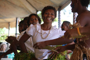 Fijians meke in high spirits