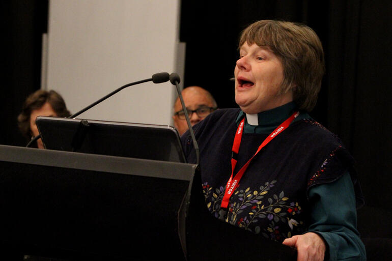 Rev Vicki Terrell encourages delegates to see people with disabilities as part of the body of Christ. Rev Vicki Terrell encourages delegates to see people with disabilities as part of the body of Christ.