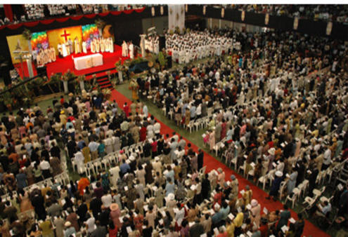 Up to 7000 people attend the opening Eucharist for the Anglican Consultative Council's 12-day meeting in Kingston, Jamaica.