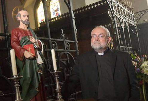 Father Stephen Bould in St Peter's, Folkestone. Photograph: Philip Toscano for the Guardian.