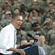President Obama thanks the military for taking out Osama bin Laden.