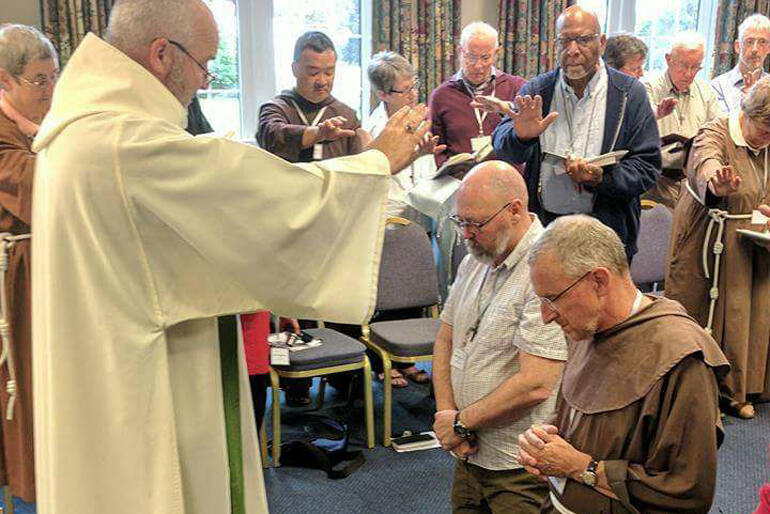 Bishop of Chelmsford Stephen Cottrell, who is Protector General of SSF, commissions (L-R) John Hebenton and Br Christopher John.