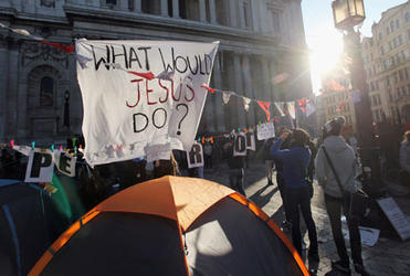 The Occupy London Stock Exchange encampment outside St Paul's Cathedral. Photo: Oli Scarff/Getty Images