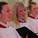 Cathedral choir members at the ACC's opening Eucharist: (from left) Rebecca Guest, Sarah Harris and Emily Harris.