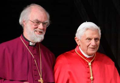 Dr Rowan Williams and Pope Benedict in Rome. 