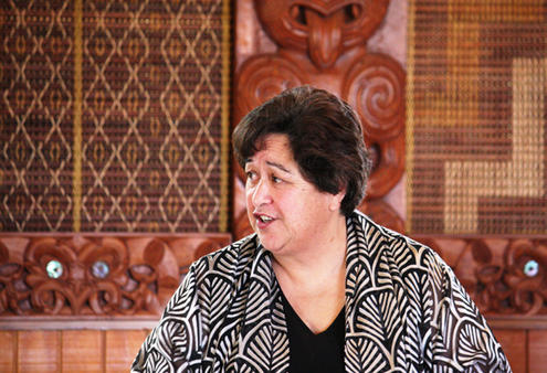 The Rev Cecilia Rooderkerk explaining some of the history of her Wainuiomata Marae to the consultation delegates.