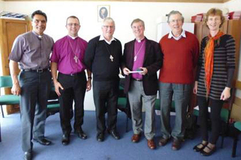 The Rev Robert Kereopa, Bishop Andrew Hedge, Bishop David Robinson (Rockhampton), Bishop Jonathan (Norwich), Hugh McBain and Juliet Page.