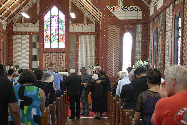 In St Mary's, Tikitiki. The group in front were ordained by Archbishop Brown. In St Mary's, Tikitiki. The group in front were ordained by Archbishop Brown.