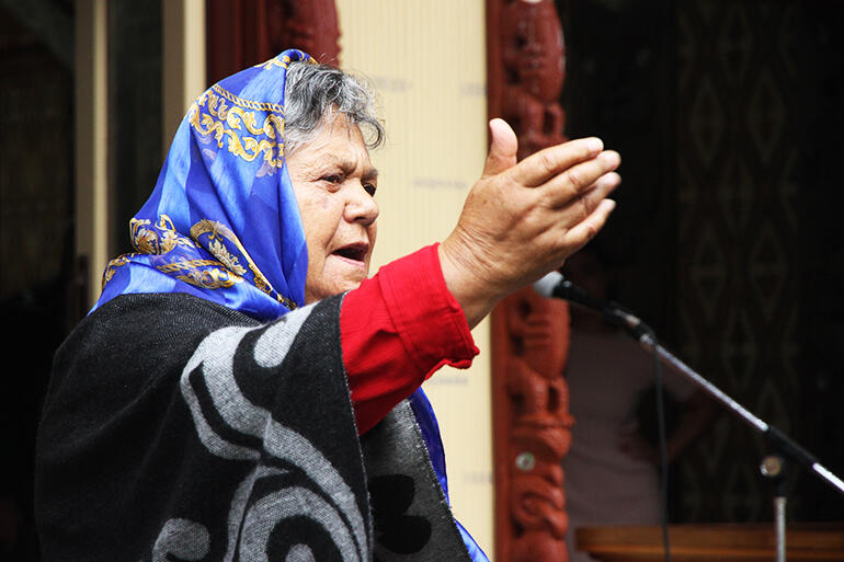The karanga goes forth. Kuini Moehau Reedy is a teacher of haka, waiata, reo, storytelling and karanga.